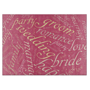 Wedding word cloud cutting board