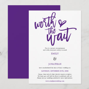 Wedding Worth the Wait Script Purple Save The Date