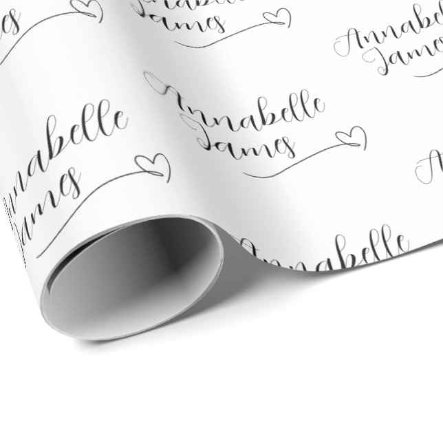 Wedding Wrapping Paper Couples Names Giftwrapping (Roll Corner)