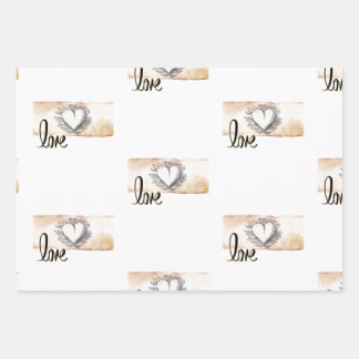 Wedding wrapping paper set for gifts and shower