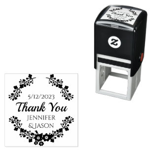 Wedding Wreath with Text Self-inking Stamp