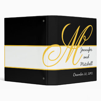 Wedding Yellow Monogram Planner Keepsake Binder