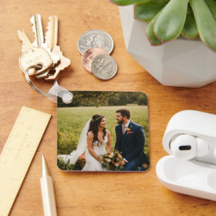 WeddingCouple Metal Square Keychain, 2.25" x 2.25" Keychain