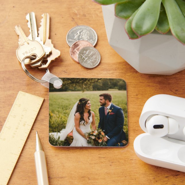 WeddingCouple Metal Square Keychain, 2.25" x 2.25" Keychain (Desk)