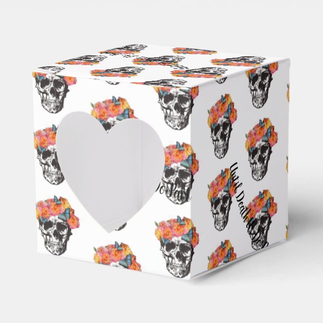 WeddingFavour Box Skull Art Until Death Us Do Part (Front Side)