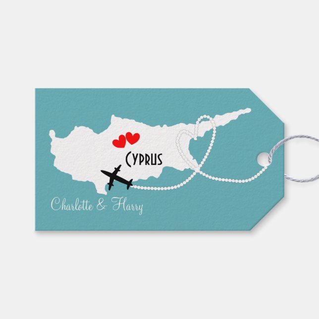 Weddings Abroad Cyprus Personalized Gift Tags (Front (Horizontal))