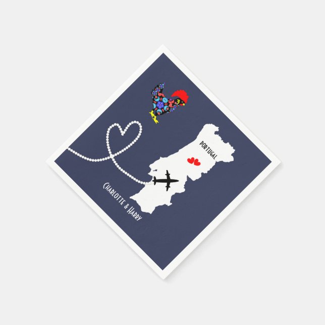 Weddings Abroad Portugal Personalized Napkin (Corner)