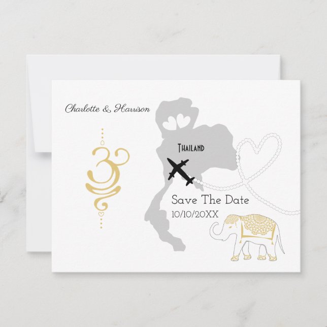 Weddings Abroad Thailand Save The Date (Front)