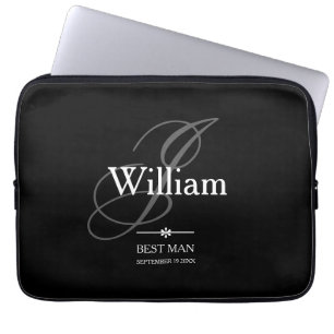  Weddings Best Man Gift Personalized Modern Cool  Laptop Sleeve