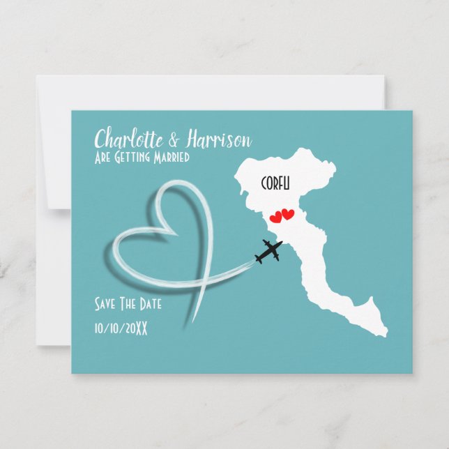 Weddings Destination Corfu Save The Date (Front)