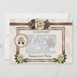 Weddings Engagements Invitation Antique Beige Rose