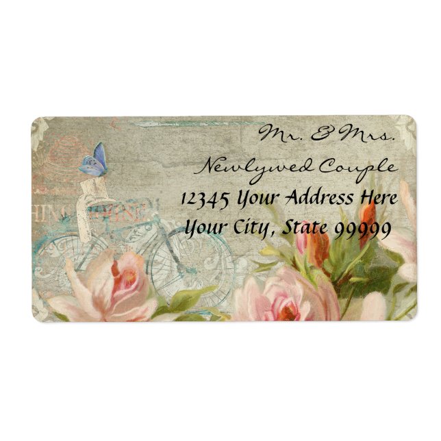 Weddings Hipster Bicycle Roses Rustic Wood Cottage (Front)