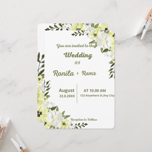 Weddings Invitations (Front/Back In Situ)