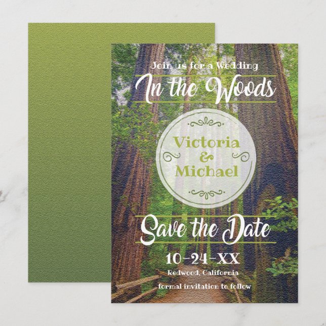 Weddng in the woods Save the date (Front/Back)