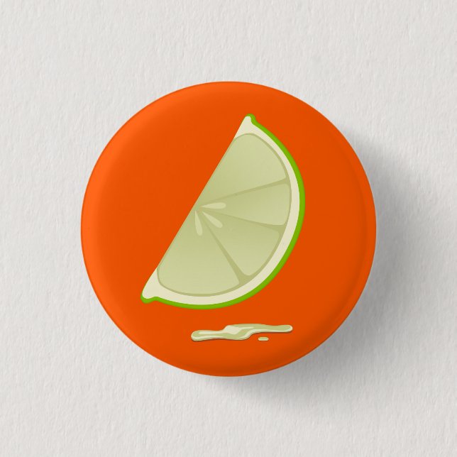 Wedge of Lime 1 Inch Round Button (Front)