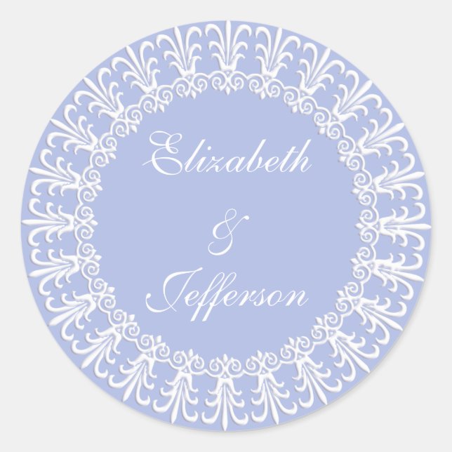Wedgewood Blue 1 Wedding Envelope Seal / Sticker (Front)