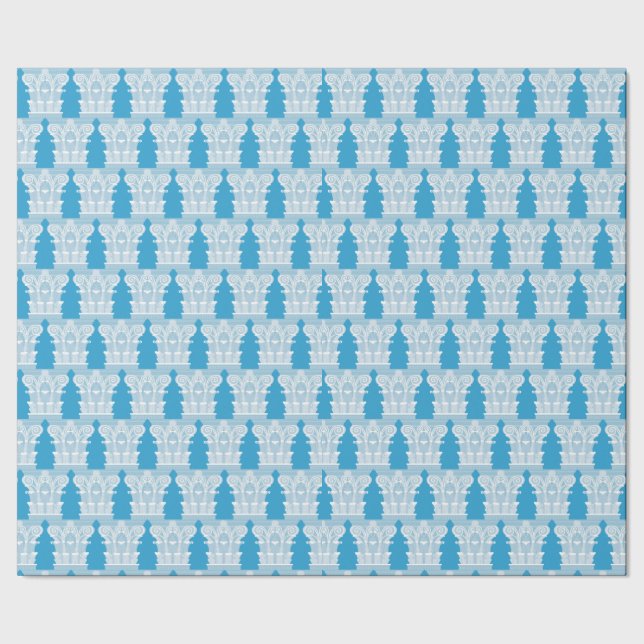 Wedgewood-blue Corinthian Wrapping Paper (Seam)