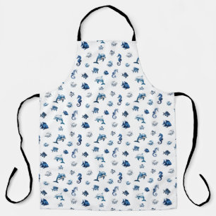 Wedgewood Blue Ocean Creatures! Apron