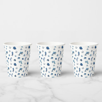 Wedgewood Blue Ocean Creatures! Paper Cups