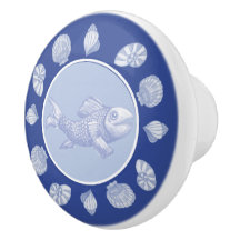 Wedgewood Fish and Shells Ceramic Knob
