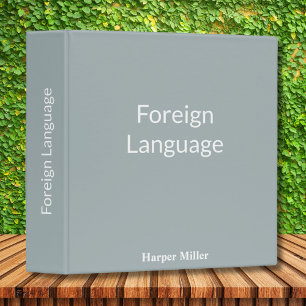 Wedgewood Grey Language Learning Notebook Binder