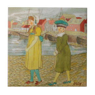 Wedgwood July Hand Coloured c1885 Repro Tile