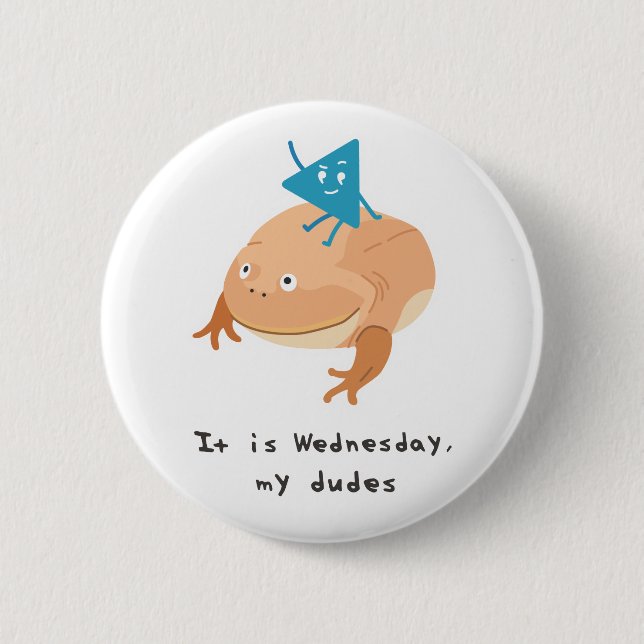 Wednesday Frog 2 Inch Round Button (Front)