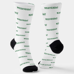 Wednesday Green Days of the Week Socks