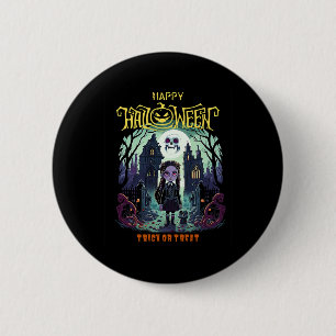 Wednesday Halloween Costume Outfit For Kids And Pa 2 Inch Round Button