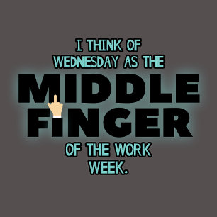 Wednesday, Middle Finger of the Work Week t shirt