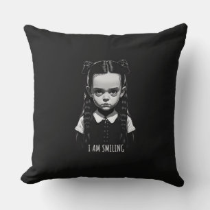 Wednesday mood pilow - I am smiling Throw Pillow