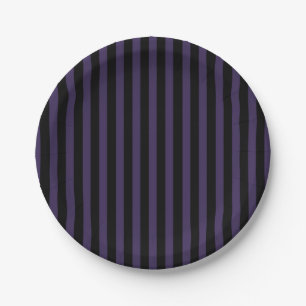 Wednesday Purple and black stripe Paper Plate