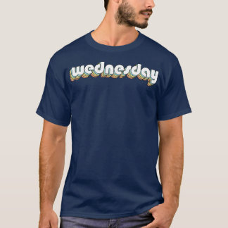 Wednesday Retro Rainbow Typography Faded Style T-Shirt