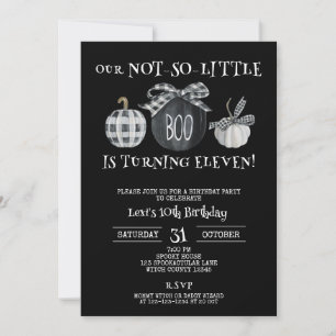 Wednesday theme, Girls Halloween 11th Birthday Invitation