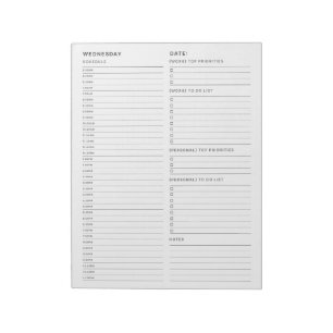 Wednesday Work From Home To Do List Notepad