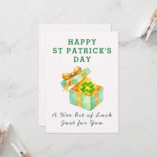 Wee Bit Luck Gift Box St Patrick Day Greeting Card