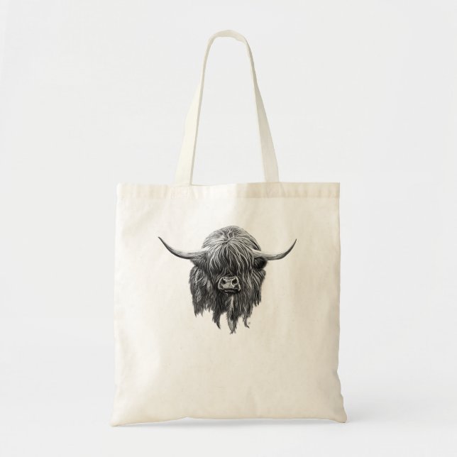 Wee Hamish The Scottish Highland Cow  Tote Bag (Front)