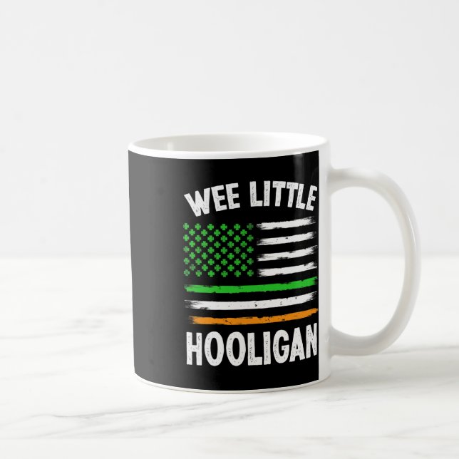 Wee Little Hooligan Fun St Patrick's Day Shamrock  Coffee Mug (Right)