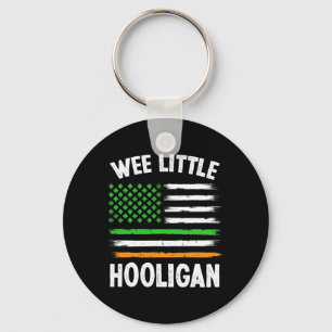 Wee Little Hooligan Fun St Patrick's Day Shamrock  Keychain