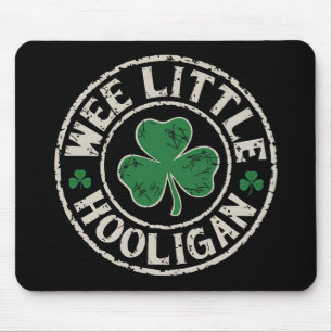Wee Little Hooligan Shamrock St Patrick's Day Mouse Pad