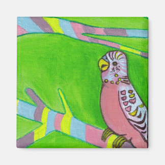 wee pink budgie magnet