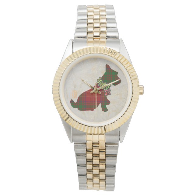 Wee Scottie Dog Merry Ruff! Ruff! eWatch Watch (Front)