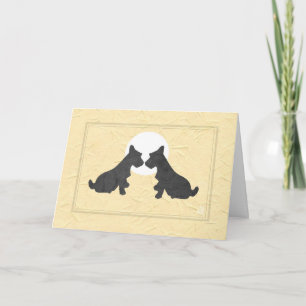 Wee Scottie Puppy Love Valentine’s Day on Yellow Card