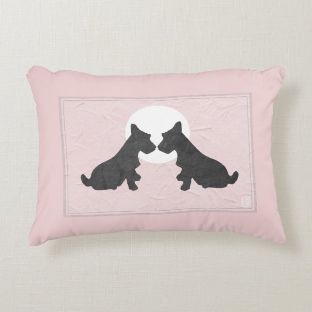 Wee Scotties rose chiot Coussin (Devant)