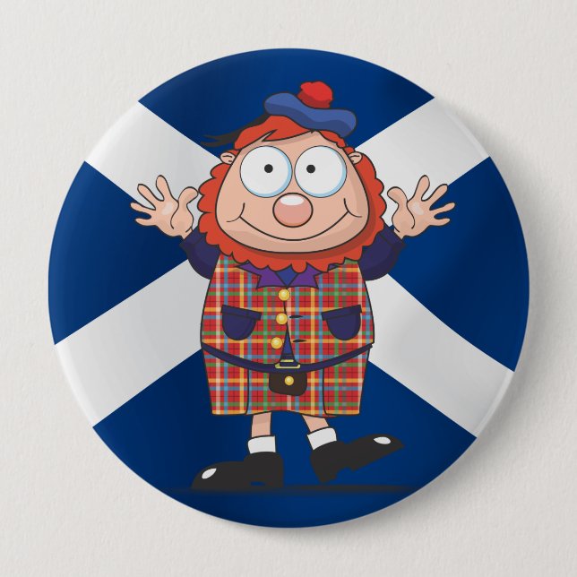 Wee Scottish guy 4 Inch Round Button (Front)