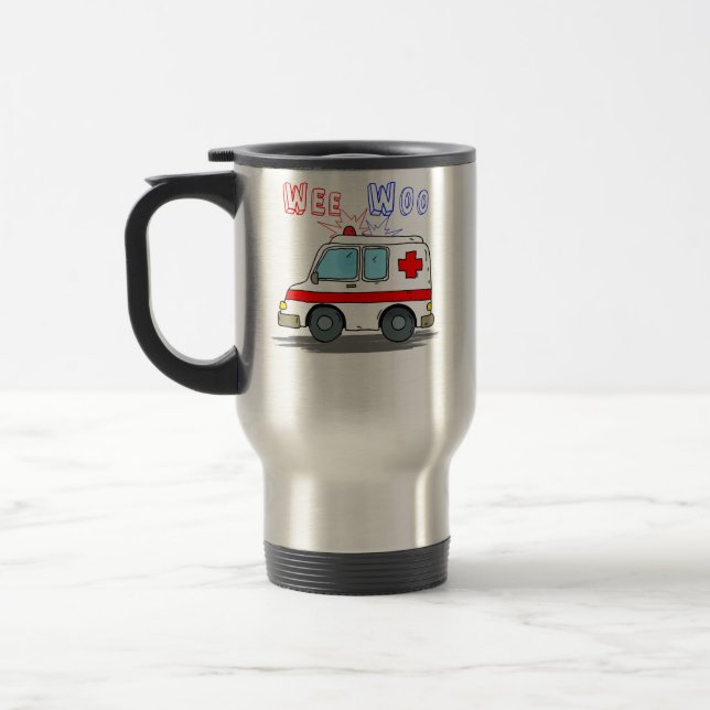 Wee Woo Boo Boo Bus Ambulance Funny EMS EMT Parame Travel Mug (Left)