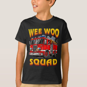 Wee Woo Squad Firefighter Truck Lover Fireman Crew T-Shirt