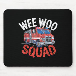 Wee Woo Squad Funny Firefighter Fire Truck Fireman Mouse Pad