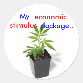 weed[1], My, package.., economic, stimulus Classic Round Sticker
