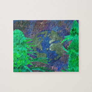Weed Art The World by ©TeddyArt Jigsaw Puzzle